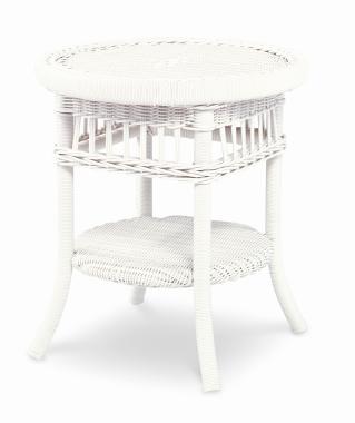 Mainland Wicker Side Table w/ tempered glass