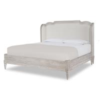 Nichole Upholstered Bed King 6/6 - White Rustic