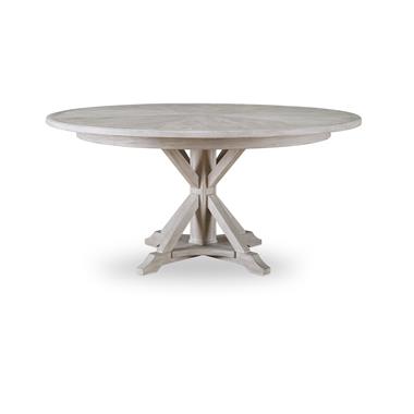 Collin 64" Round Dining Table - White Rustic