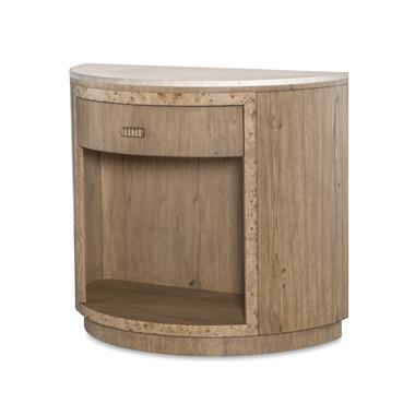 Monterey Demilune Nightstand w/Travertine - Hawthorne Light