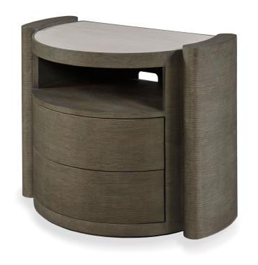 Yume Two Drawer Open Shelf Nightstand - Dusk