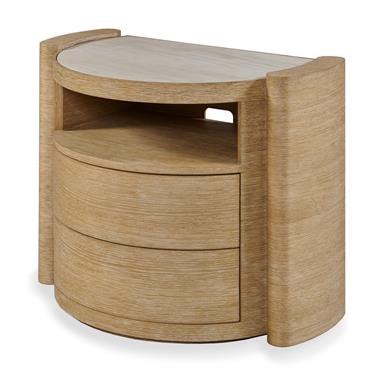 Yume Two Drawer Open Shelf Nightstand - Sahara