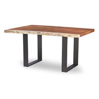 60" GUAN.SLAB DESK - OILED BRONZE STRAP BASE
