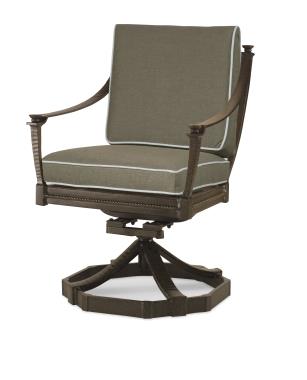 Metal Bk Swivel Rocker Dining Arm Chair