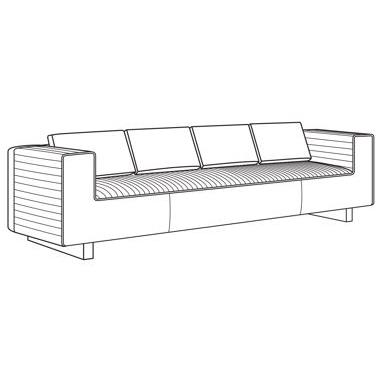 Tatami Large Quilted Sofa - Oak Base