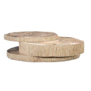 Val Verde Petrified Wood Stacked Cocktail Table - Light