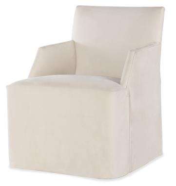 Stefano Skirted Chair - Taupe Suede (Stocked)
