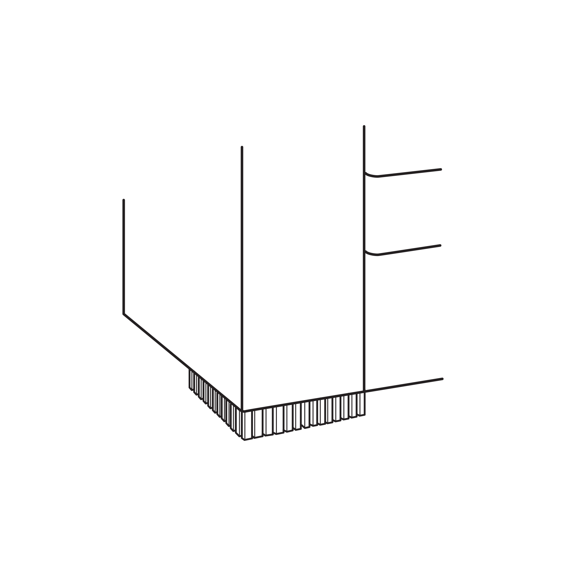 Uph No Border Fluted Wide Block Foot