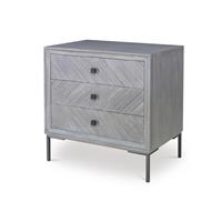 Details Three Drawer Small Nightstand