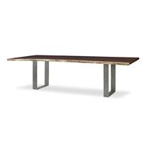 130"GUAN.SLAB DINING TBL-CAST IRON STRAP BASE