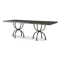 86" Guan Slab Dining Table - Mottled Bronze Base