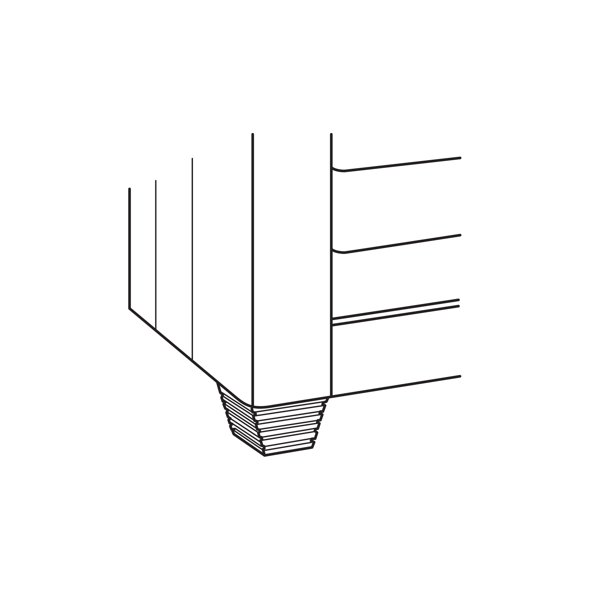Uph w/ Border Fluted Square Foot