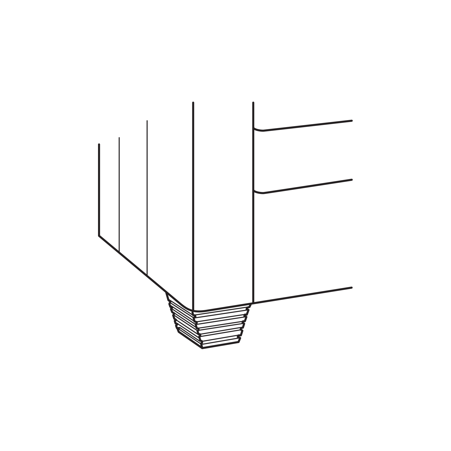Uph No Border Fluted Square Foot