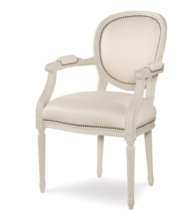 Louis Xvi Sq Back Arm Chair