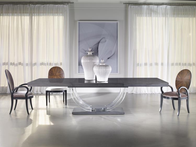 Omni Large Dining Table With Acrylic Legs, Century Omni Dining Table With Acrylic Legs