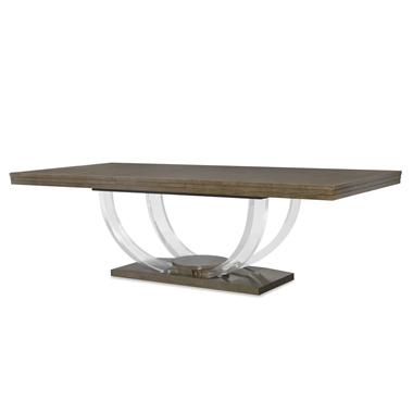 Omni Large Rectangular Dining Table w/Acrylic Legs (Oak)