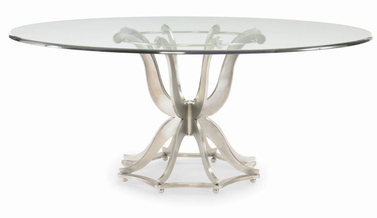 55a 307b Omni Metal Dining Table Base, Round Glass Dining Table Base Only