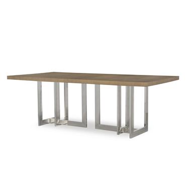 Milan Oak Dining Table With Metal Base