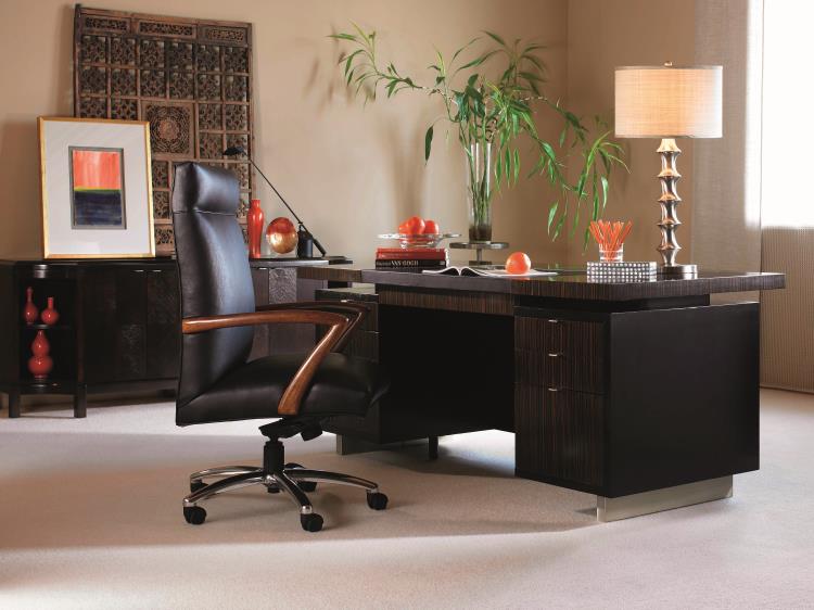 N3e 701 1 Seven Drawer Desk With Black Leather Top