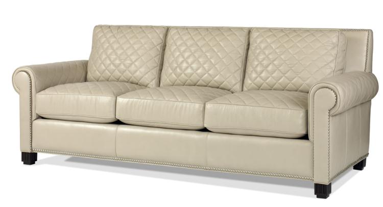 Plr 5702 Frost Leather Quilted Sofa