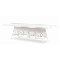 Mainland Wicker Rectangular Dining Table w/ tempered glass