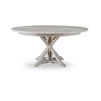 Collin 54" Round Dining Table - White Rustic