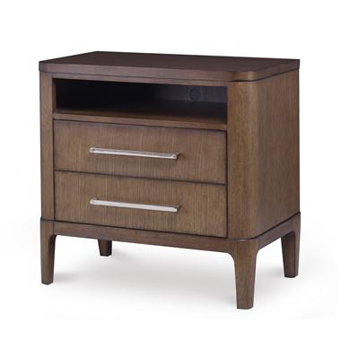 Bowery Place Two Drawer Nightstand - Bowery Cerused