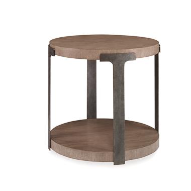 Casa Bella Sunburst Chairside Table - Timber Grey