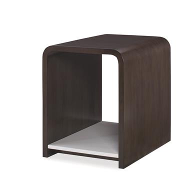 Aria Chairside Table - Brownstone/Oxford White