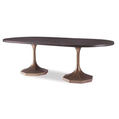 Blake Gold Pedestal 119" Dining Table
