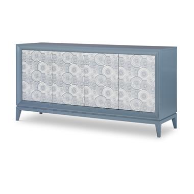 Details II Four Door Upholstered Front Low Credenza