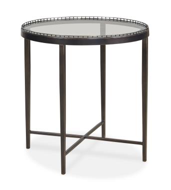 Logan Round Chairside Table - Bronze