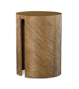 Canna Accent Table - Aged Rattan