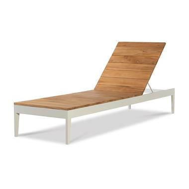 Ronan Poolside Aluminum/Teak Chaise