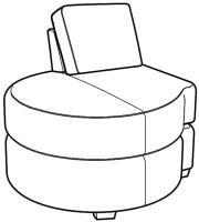 Leatherstone Configurable LAF Armless Round Chaise