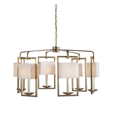 Nell Chandelier - Soft Brass/Linen Shade