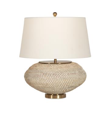 Kazan Table Lamp - Small - Plaster White/Linen Shade