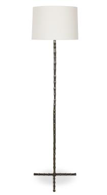 Bamboo Floor Lamp - Patinated Bronze