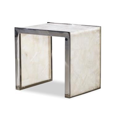 Samantha Glassy Quartz Lamp Table