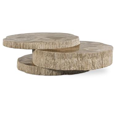 Val Verde Petrified Wood Stacked Cocktail Table - Light