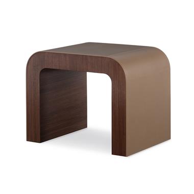 Orillia Leather/Walnut Side Table