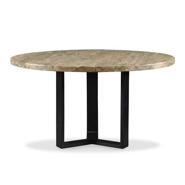 Andreas Round Petrified Wood Dining Table - Light